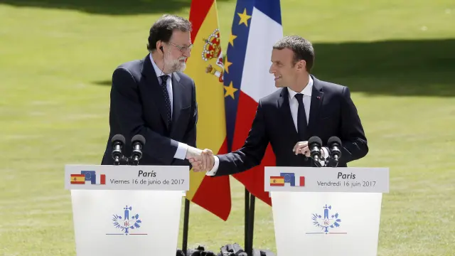 Rajoy y Macron se han reunido este viernes en el Palacio del Elíseo.