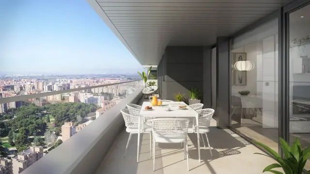 Todas las viviendas de Torre Zaragoza cuentan con terraza exterior