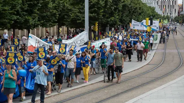 Manifestación en Zaragoza en contra del pantano de Biscarrués