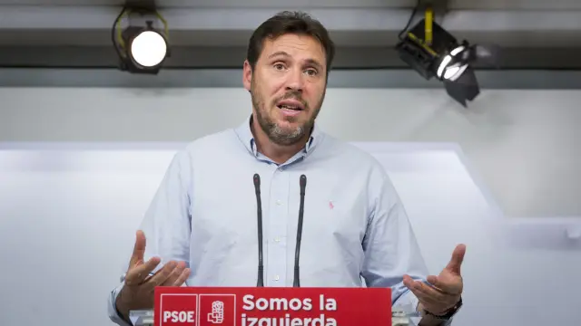 El portavoz del PSOE, Óscar Puente, este lunes.