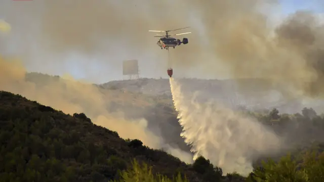 Incendio que afecta a la Sierra de la Calderona.