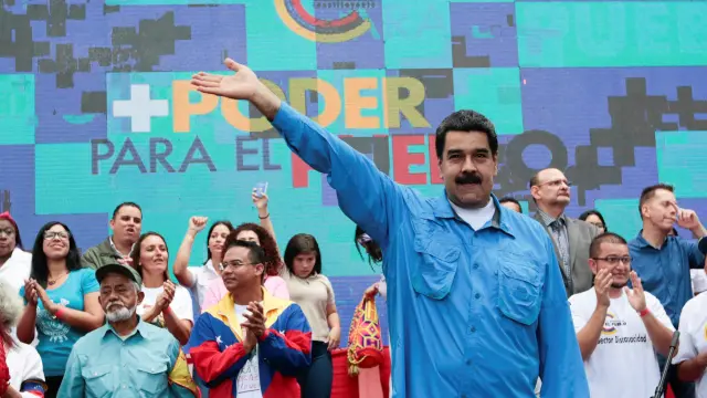 El presidente de Venezuela, Nicolás Maduro, este lunes en Caracas.