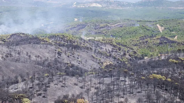 Imagen del incendio de Minas de Riotinto