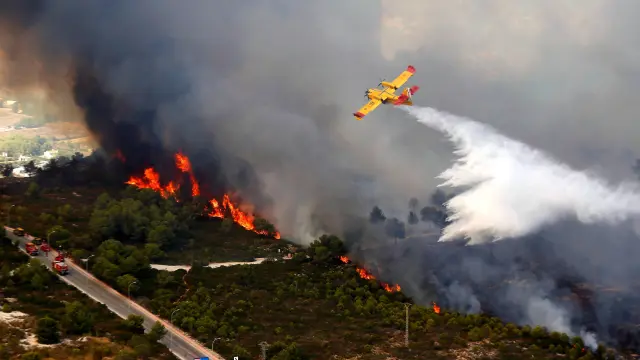 Imagen de archivo del incendio en Mazagón (Huelva).