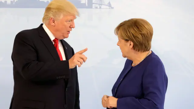 La canciller alemana, Angela Merkel, y el presidente de EE.UU., Donald Trump.