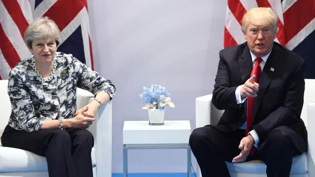 Theresa May y Donald Trump, en Alemania