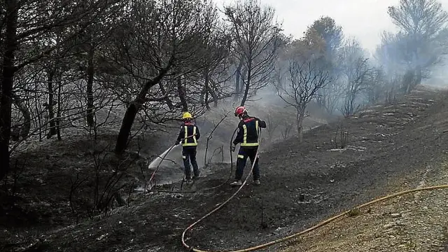 Uno de los últimos incendios atendidos por los bomberos de Huesca fuera del municipio.