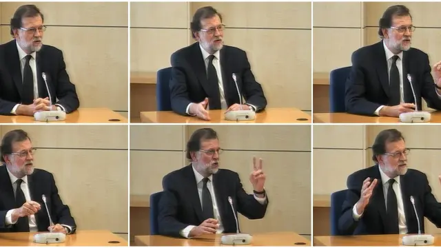 El presidente del Gobierno Mariano Rajoy durante su declaración en la Audiencia Nacional