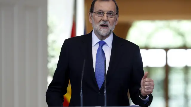 Mariano Rajoy, durante su comparecencia de este viernes en la Moncloa para hacer balance del curso político.