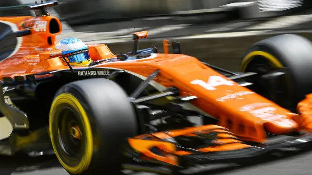 El coche de Fernando Alonso, rodando en Hungría