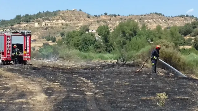Incendio agrícola en Antenza