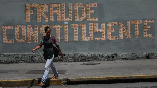 Pintada hecha en Caracas este sábado.