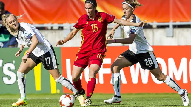 Encuentro entre Austria y España en cuartos de la Eurocopa de fútbol femenino.