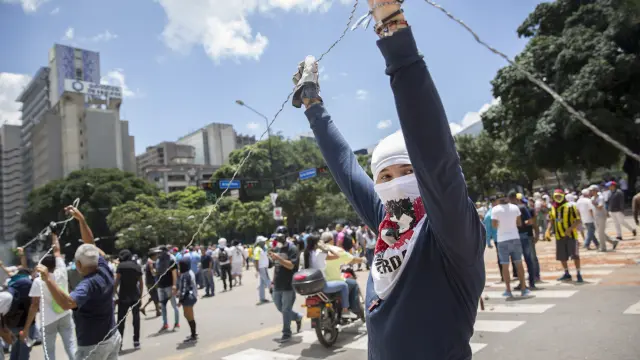 Protestas en rechazo a la Asamble Nacional Constituyente este domingo en Venezuela.