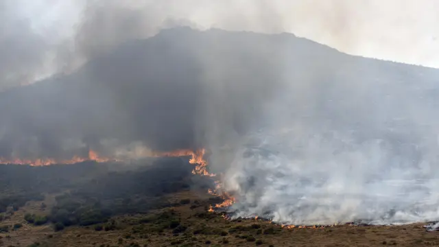 Una foto de archivo del incendio que se produjo en la provincia de León.