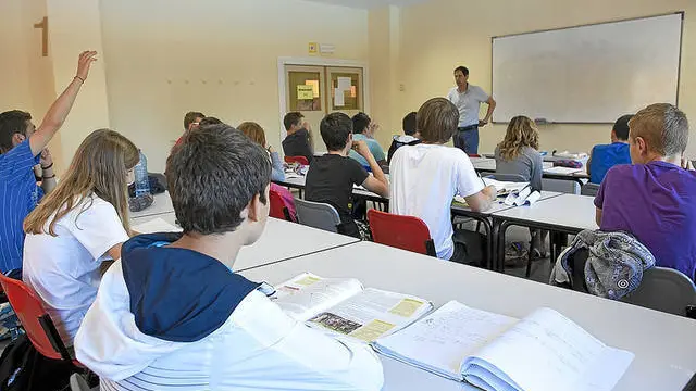 Imagen de archivo de una clase en un instituto zaragozano.