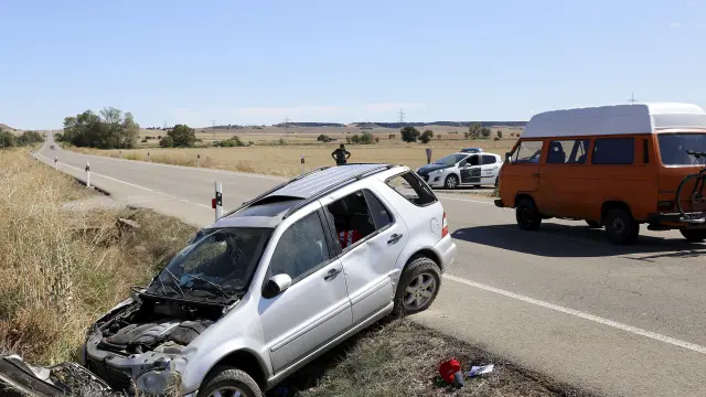 Accidente de tráfico ocurrido en la A-132, en el término municipal de La Sotonera.