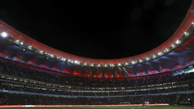 El Wanda Metropolitano, durante el partido ante el Málaga