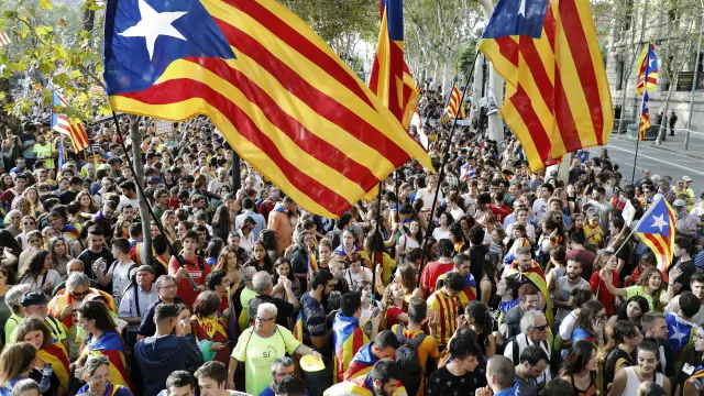 Una concentración en Barcelona a favor de la independencia.