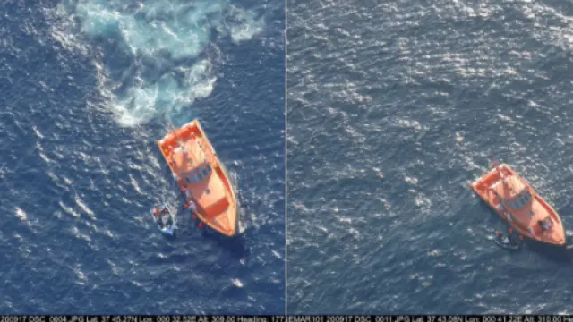Fueron rescatados por el buque Salvamar Mirfak que los trasladó al Puerto de Alicante.