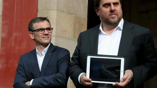 Josep Maria Jové Lladó junto a Oriol Junqueras en una imagen de archivo.