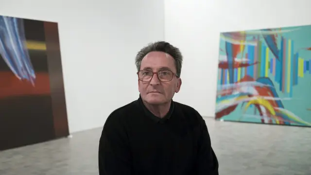 José Manuel Broto en el Museo Pablo Serrano, donde expuso su obra 'Color vivo', de la que siente orgulloso. Color y música.