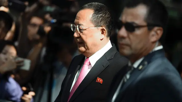 El ministro norcoreano de Exteriores, Ri Yong-ho, en Nueva York