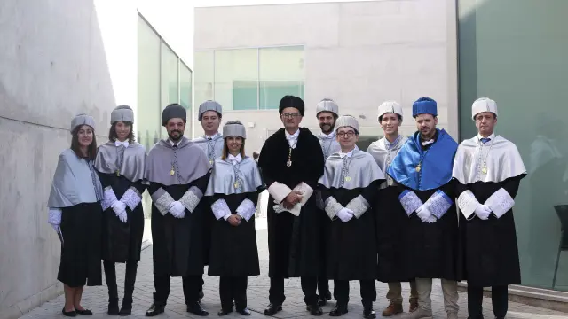 Los nuevos doctores de la Universidad San Jorge.