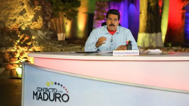 El presidente venezolano, durante una de sus retransmisiones televisivas semanales.