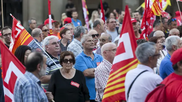 La marcha de las pensiones, este jueves en Zaragoza.