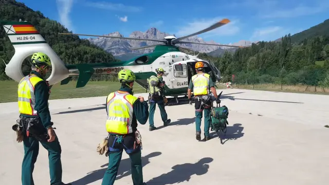 El helicóptero intervino en cuatro de los cinco salvamentos