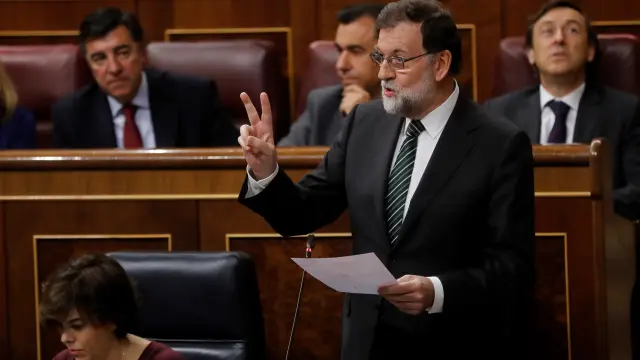 Rajoy este miércoles en el Congreso.