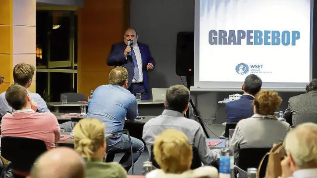 Jorge Orte, durante la presentación de los cursos de Grape Bebop en Zaragoza.