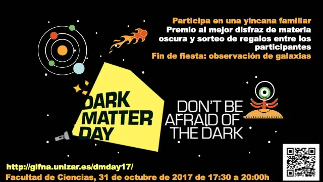 Cartel del Día de la Materia Oscura que se celebra en la Universidad de Zaragoza