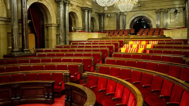 El Parlamento catalán vacío tras el pleno.