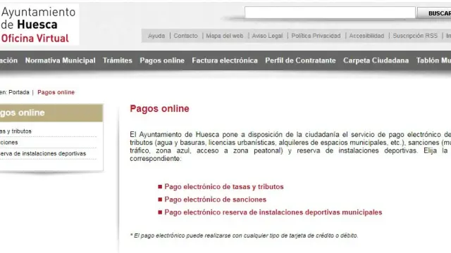 El Ayuntamiento de Huesca activa el servicio de pago electrónico de tasas, tributos y sanciones a través de su web