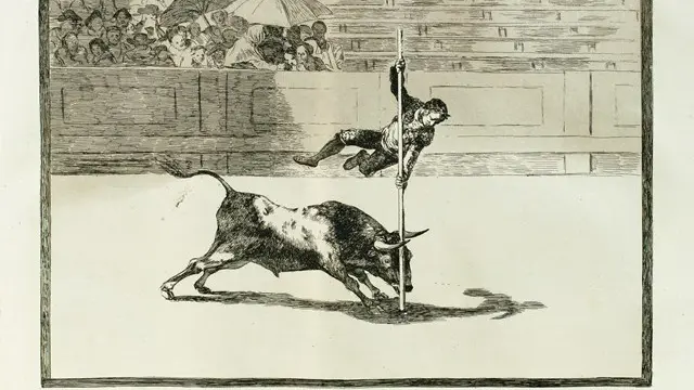 Salto de la garrocha plasmado en las tauromaquias de Goya.