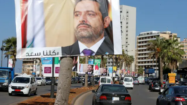 Póster de Hariri en Beirut.