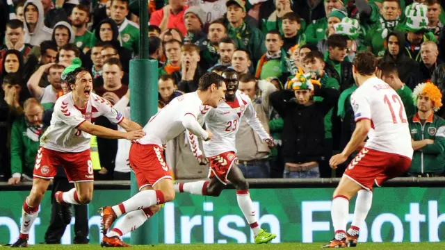 Dinamarca se impuso este martes por 1-5 a Irlanda en Dublín.