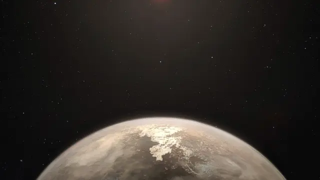 Recreación del planeta templado Ross 128 b.