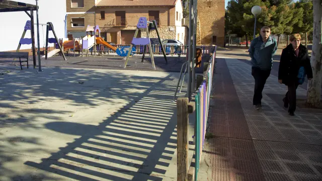 Un parque infantil de Cariñena.