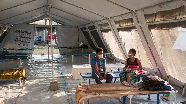 Pacientes afectados por la peste en Toamasina (Madagascar)