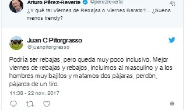Una de las respuestas a la propuesta de Arturo Pérez Reverte para denominar al 'Blacl Friday'.
