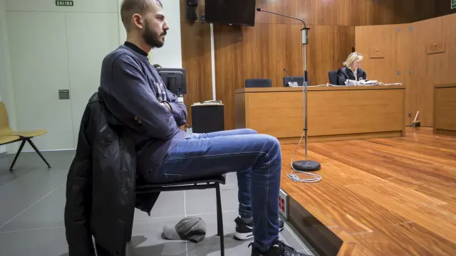 El acusado, durante el juicio celebrado en la Audiencia Provincial de Zaragoza.