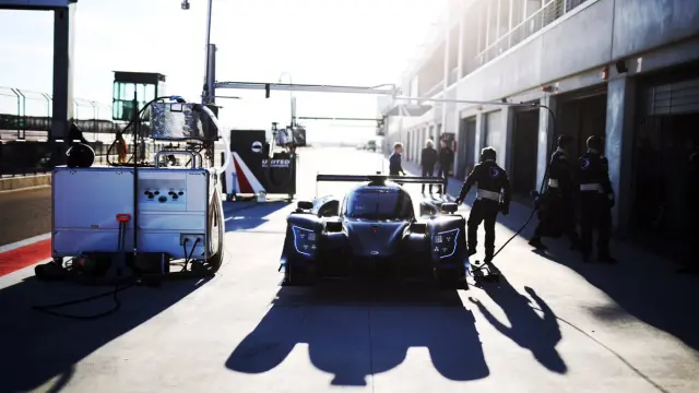 El Ligier que conducirá Alonso en Daytona, esta mañana en Motorland.
