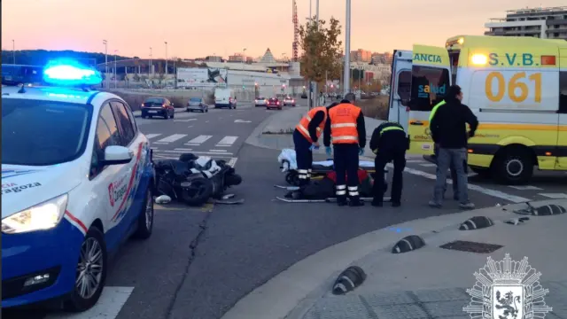 Motorista herida en accidente en Zaragoza