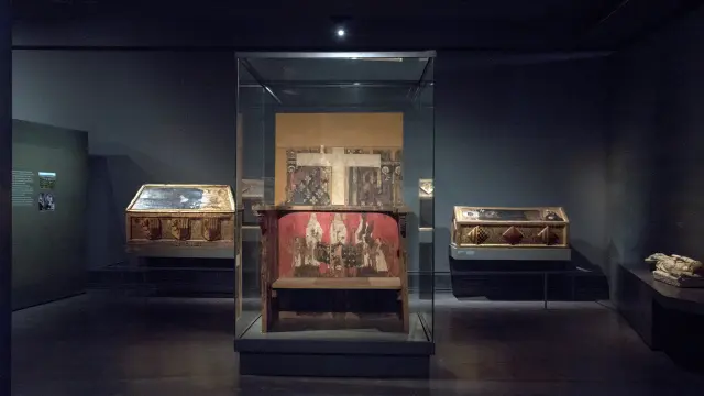 Parte de los bienes de Sijena expuestos en el Museo de Lérida.