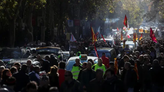 Foto de archivo de una protesta de taxistas en Madrid.