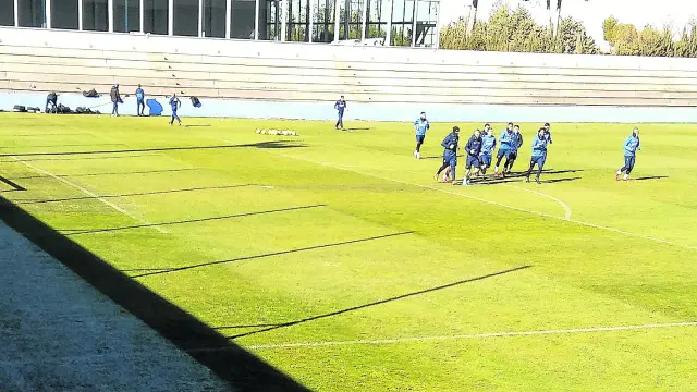 Imagen del entrenamiento desarrollado en la mañana de ayer en la Ciudad Deportiva Andrés Iniesta de Albacete.