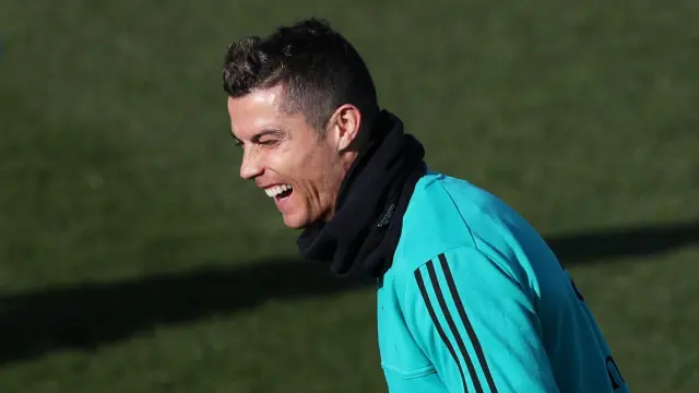 Ronaldo, durante el último entrenamiento.
